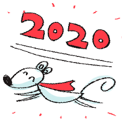 [LINEスタンプ] 年賀状2020年！あけおめネズミ君とお正月★
