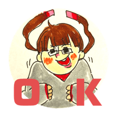めがねのねーさんスタンプ