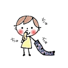 [LINEスタンプ] 手描き女の子スタンプ