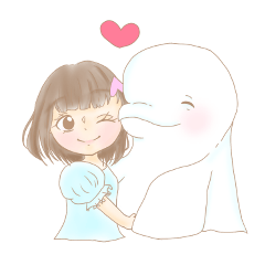 [LINEスタンプ] ベルーガと女の子