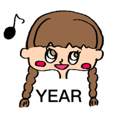 [LINEスタンプ] 手書きゆるゆる女の子 Englishver.の画像（メイン）
