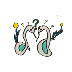 [LINEスタンプ] 白いヘビと特別な花