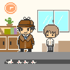 [LINEスタンプ] ドット絵【探偵さんと助手くんと仲間たち】