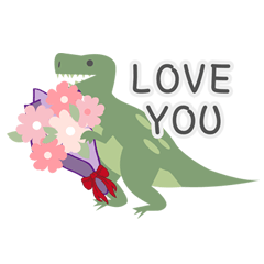 [LINEスタンプ] 恐竜にもバレンタインデーがありますか？