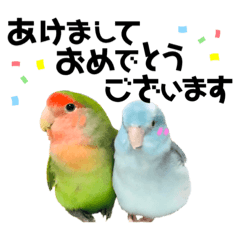 [LINEスタンプ] 小桜インコラッキー＆マメルリハそらお正月