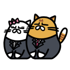 [LINEスタンプ] もちねこたろちゃ（ビジネス編）