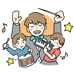 [LINEスタンプ] 音楽教室 Music plus+ の仲間たち