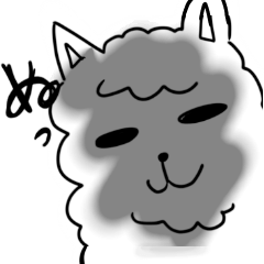 [LINEスタンプ] 無表情なアルパカ