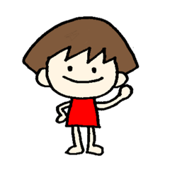 [LINEスタンプ] らくがきおかっぱガール