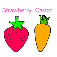 [LINEスタンプ] 英語学習スタンプ（フルーツ、野菜）
