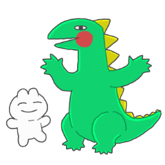[LINEスタンプ] きょうりゅうのかんちゃんとへんないきもの