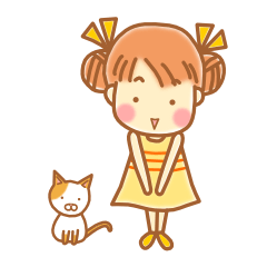 [LINEスタンプ] 女の子とネコの丁寧な言葉スタンプ