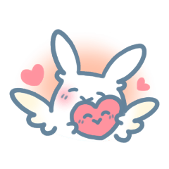 [LINEスタンプ] 羽うさぎのスタンプ