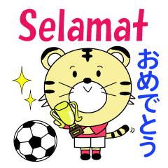 [LINEスタンプ] インドネシアのサッカー好きトラネコ