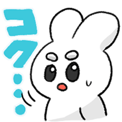 [LINEスタンプ] まゆげがふというさぎ