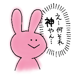 [LINEスタンプ] じゃんけんのパーに強いうさぎ