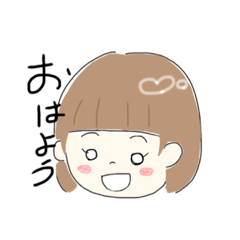 [LINEスタンプ] ショートカットの女の子第1弾