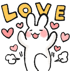 [LINEスタンプ] らくがきうさぎのお返事スタンプ