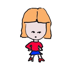 [LINEスタンプ] センター分け子「フワ美ちゃん」