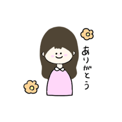 [LINEスタンプ] ピンクの鼻の女の子
