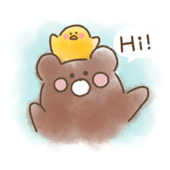[LINEスタンプ] くまとひよこ