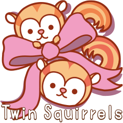 [LINEスタンプ] 「Twin Squirrels」想いを届ける子リスたちの画像（メイン）