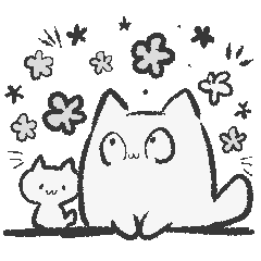 [LINEスタンプ] でかネコチャンとちびネコチャン