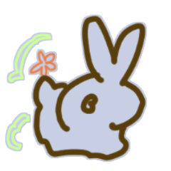 [LINEスタンプ] 線の気ままに、うさぎ