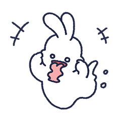 [LINEスタンプ] 幼いぼうれいウサギ Pomo