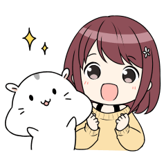 [LINEスタンプ] ゆるかわ白ハムスター しらたきちゃん