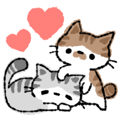 [LINEスタンプ] 愛を伝える猫コハマ＆コエリスタンプの画像（メイン）