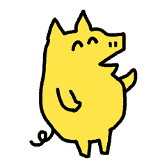 [LINEスタンプ] 陽気な黄色いブタさん