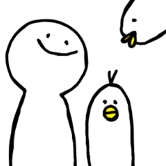 [LINEスタンプ] 頭のねじがとんだ人と鳥。