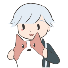 [LINEスタンプ] 銀髪ゆる男子とコーギー