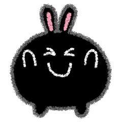 [LINEスタンプ] キュートアクションくろまるうさぎ