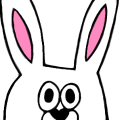 [LINEスタンプ] 二頭身ウサギ