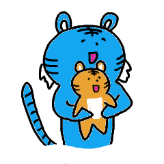 [LINEスタンプ] 幸せの青いトラ vol.5の画像（メイン）