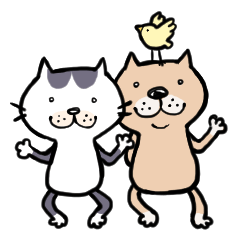 [LINEスタンプ] 猫と犬と鳥の日々