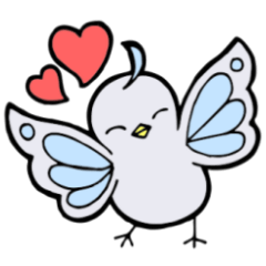 [LINEスタンプ] 蝶かわいい鳥