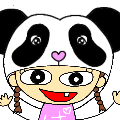 [LINEスタンプ] パンダの帽子をかぶった女の子