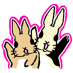 [LINEスタンプ] うさぎの もあ＆ろこ(スタンダードver.)