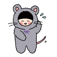 [LINEスタンプ] ゆるっとリボンねずみ〜ズ