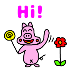 [LINEスタンプ] ぶたのブヒヒ (英語版)