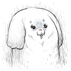 [LINEスタンプ] モフ缶の犬の画像（メイン）