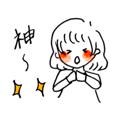 [LINEスタンプ] 手書きほっぺた女の子たち