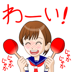 [LINEスタンプ] 制服少女喜怒哀楽