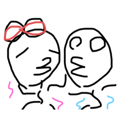 [LINEスタンプ] モジ子とモジ男のらぶらぶ生活