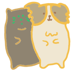 [LINEスタンプ] パピヨンリロと猫のこてつ