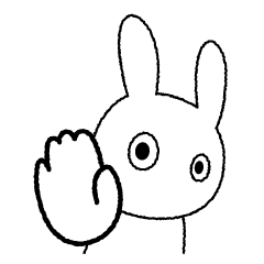 [LINEスタンプ] ノーコメントうさぎ 1