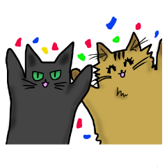 [LINEスタンプ] 黒猫あずきの日常